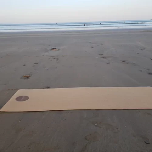 LIFESTYLE 365 CORK & NATURAL RUBBER YOGA MAT WITH LINEN BAG